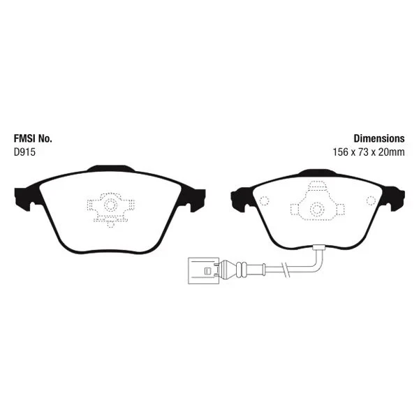 For Audi Allroad Quattro 03-05 Brake Pads EBC Redstuff Ceramic Low Dust Ceramic Foto 2 de 3