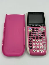 TI-84 Plus C Silver Edition Graphing Calculator Pink + Cover No Charger - Tested