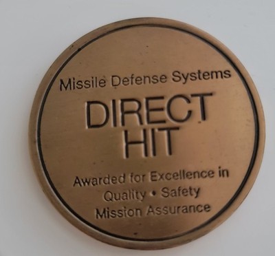 Challenge Coin Boeing Missile Defense Systems Direct Hit & YAL-1 Airborne Laser