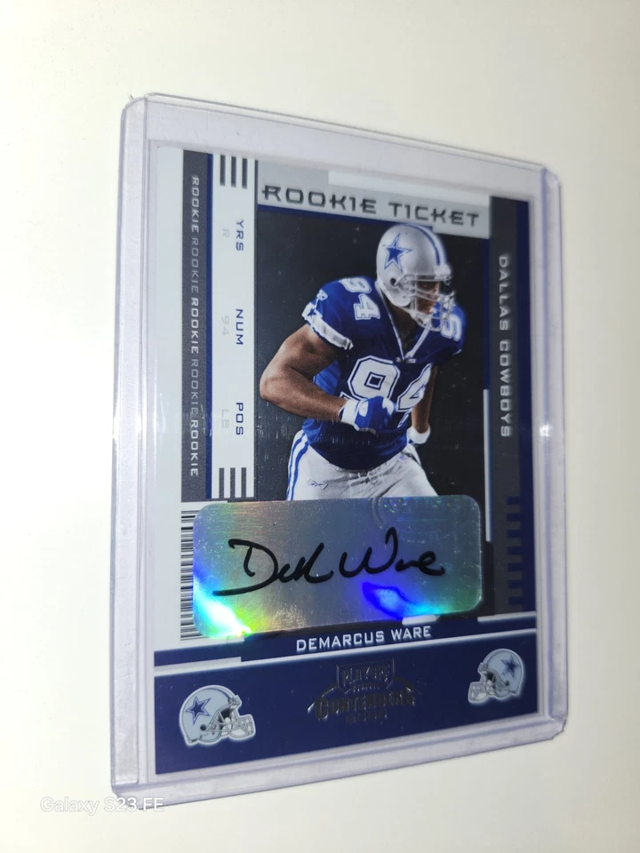 2005 Playoff Contenders - Rookie Ticket Auto DeMarcus Ware #133 (AU, RC) Cowboys - Image 3 of 4