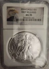 2014 EAGLE S$1 FIRST RELEASES NGC MS 70