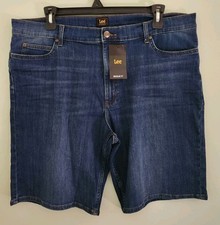 Lee Men's SIZE 42 Regular Fit Jean Shorts HAVOC BLUE Dark Wash 10" Denim 10725