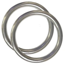 AIVOOF 4" Metal O-Ring, 2 Pack 304 Seamless Welding Stainless Steel Silver