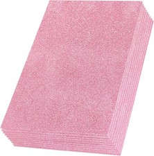 Pink Sticky Glitter Foam Sheets, 10 Packs, Self-Adhesive Craft Paper