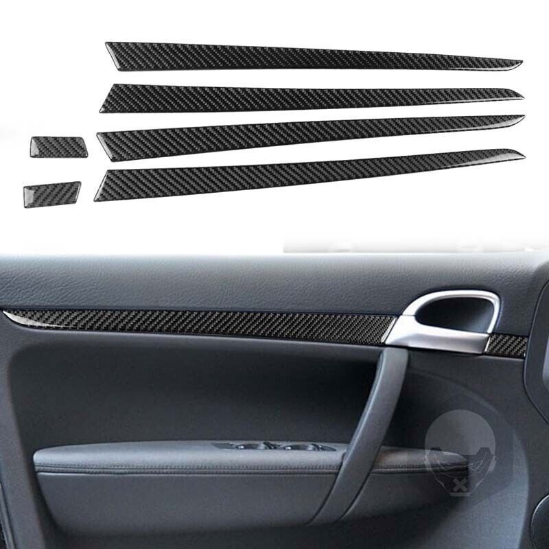 Carbon Fiber Interior Door Panel Cover Strip Trim For Porsche Cayenne 2003-2010