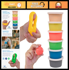 Therapy Putty for Hand Strength  Motor Skills, Non-Toxic Silicone, 6-Pack 4 Co