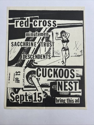 ORIG. PUNK SHOW FLYER 1979 DESCENDANTS, RED CROSS, MINUTEMEN