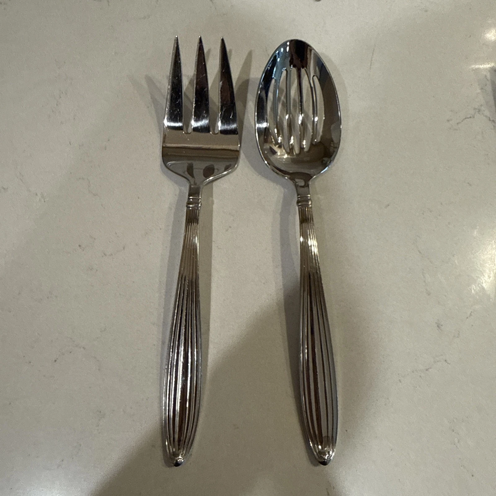 Reed & Barton 18/8 Stainless Steel SERVING FORK AND SPOON