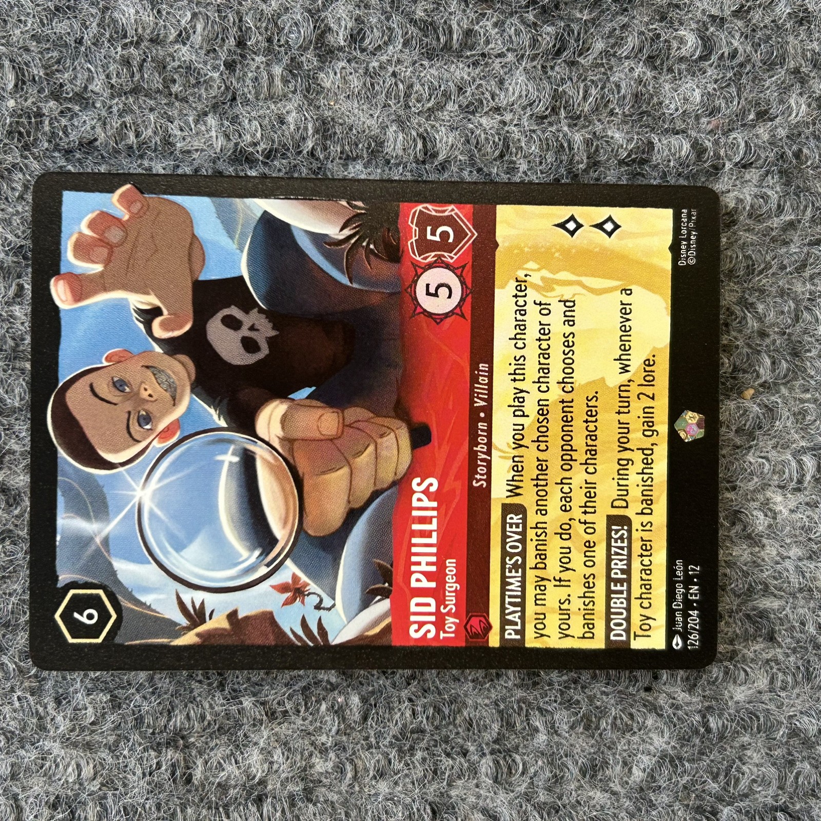 Disney Lorcana Wilds Unknown Sid Phillips Toy Surgeon 126/204 Legendary NM