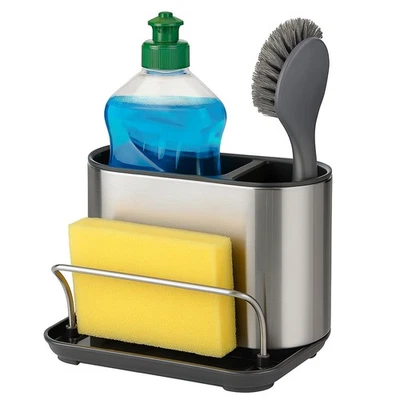 INNOTECK Sink Caddy Stainless Steel Sink Organiser Sponge and Liquid Holder