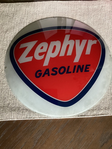 Zephyr gasoline pump glass lens (original)