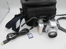 Vintage Minolta DiMAGE Z1 3.2MP Digital Camera Silver 1GB Card - Works