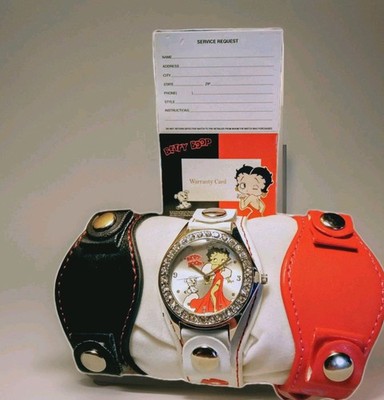 Betty Boop Vintage Watch Set of 3 Leather Bands, Red, White  display picture 3
