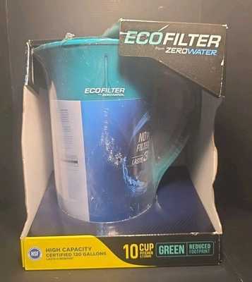 #ad ZP 010ECO Zero Water EcoFilter Water Filter Pitcher 10 Cup Capacity Green NEW $24.91