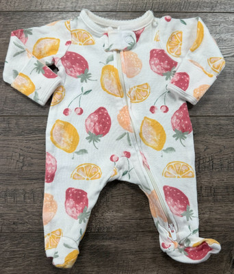 Baby Girl Clothes Child Mine Carter's Preemie Fruit Strawberry Footed Outfit