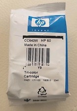 Genuine HP 60 Tri-Color CC643A Ink Cartridge  NEW  SEALED PACK  OEM