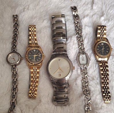 Allude Women's Quartz Wristwatch Diamond Accent Silver Dial Bracelet lot of 5