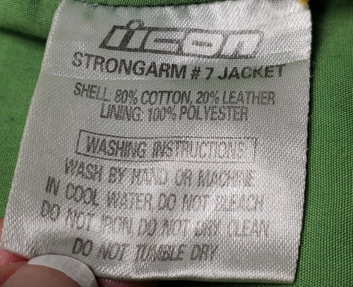 Icon 7 Moto Strongarm Jacket Denim Leather Padded Biker Jacket LARGE Distressed - Picture 14 of 24