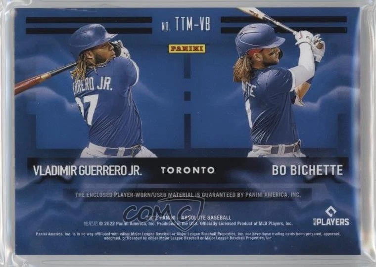 2022 Panini Absolute Team Tandem Materials /199 Bo Bichette Vladimir Guerrero Jr - Image 2 of 2