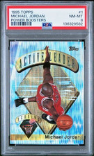 Michael Jordan 1995-96 Topps Power Boosters Active Leader #1 PSA 8