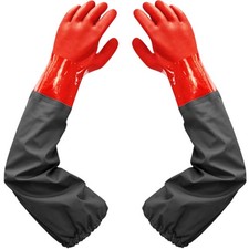 25" Long Rubber Gloves Heavy Duty Waterproof Gloves for Chemical and Acid Work
