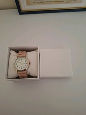 Philip Mercier Ladies Quartz Watch Large White Face Pink Silicone Strap
