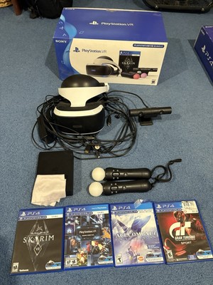 PSVR PlayStation PS4 PS5 VR Headset V1 Complete Bundle w/ Games and Box