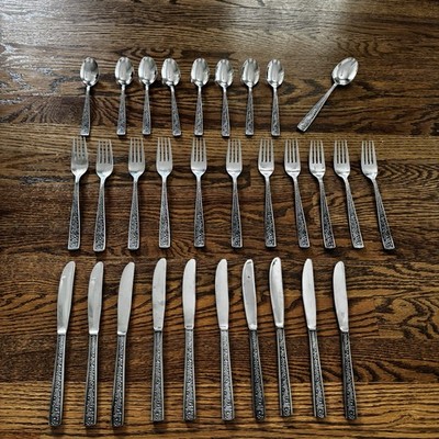 Lot 30Pc Vtg Towle Japan SCC Stainless Steel TWS176 Flatware Spoons Forks Knives