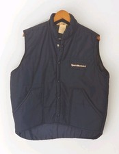 Vtg Sports Illustrated Armstrong Quilted Vest L Navy Snap Promo Workwear USA