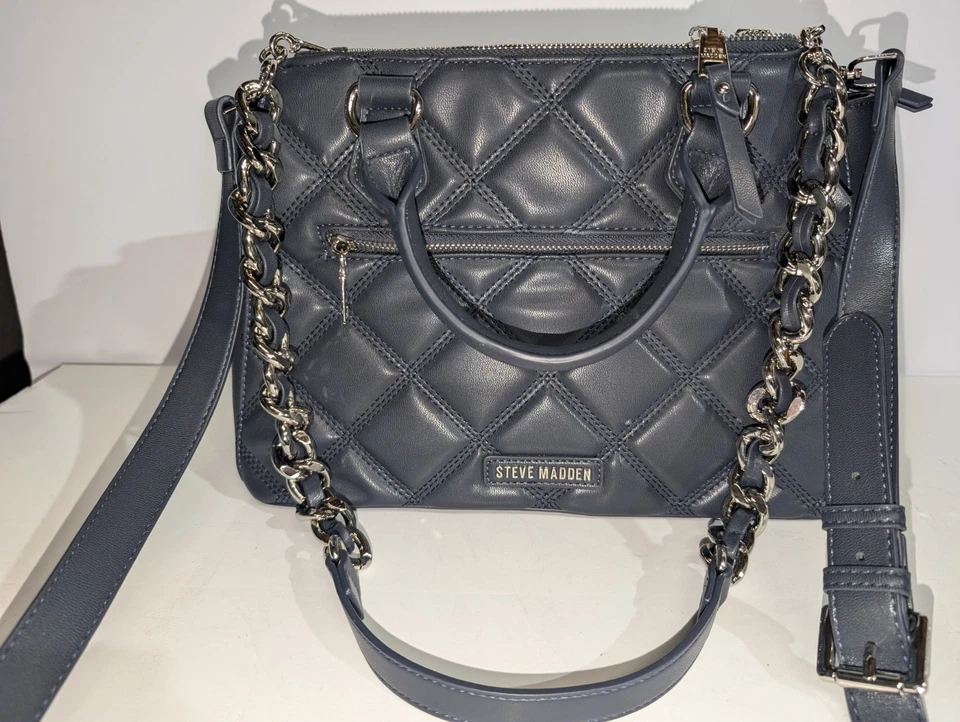 Bolso Cartera Steve Madden Bmickey Logo Placa En Azul Marino NUEVO Nunca Usado  Foto 2 de 4