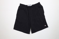 Vintage Champion Mens M Faded Classic Logo Above Knee Heavyweight Shorts Black