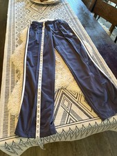 Adidas Womens M Grey Elastic Waist Stretch Activewear Track Pants Y2K Strip