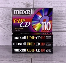 Maxell UD II CD 110 High Bias Blank Audio Cassette Tapes LOT OF 4 New Sealed