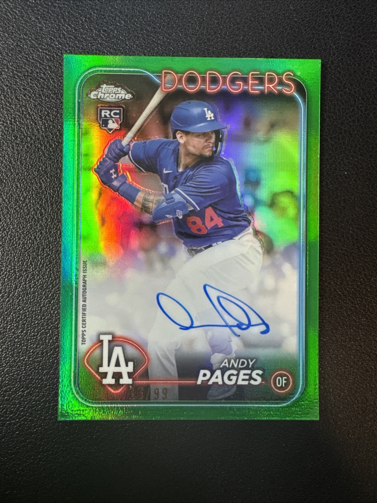 2024 Topps Chrome Update Series - Autographs Andy Pages Green Refractor /99
