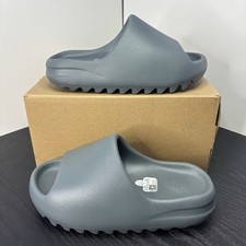 Size 4 - Adidas Yeezy Slides  Slate Marine  Kids Sandals BRAND NEW 