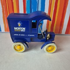 ERTL 1905 Ford Delivery Car Coin Bank Mogton Iodized Salt Blue in color