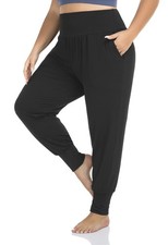 Womens Plus Size Yoga Joggers Loose Workout Lounge Pants Pockets