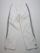 Vtg Y2K Nike Mens L Travis Scott Mini Swoosh Wide Leg Windbreaker Pants White