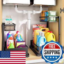 Fabutier Under Sink Organizer 2 Pack Cabinet Organizer For Kitchen Height