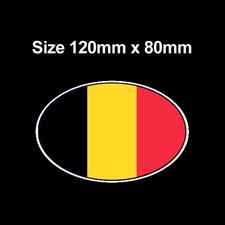 BELGIUM CLASSIC OVAL DESIGN FLAG VINYL CAR STICKER DECAL