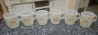 LOT of (6) Vintage McDonald's  Milk Glass Good Morning Coffee Cups / Mugs