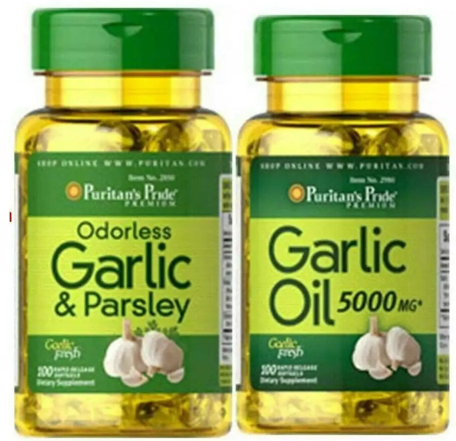 Garlic Oil 5000 mg 1&1 Garlic Parsley Odorless Antioxidant Fresh Pills