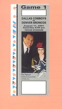 Denver Broncos @ Dallas Cowboys 2001 ticket stub Dat Nguyen photo Emmitt Smith B