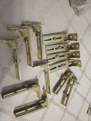 ) Vintage leichte Gardinen Gardinenstange Mittelstütze Halterungen