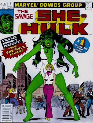 THE SAVAGE SHE-HULK # 1 COVER RECREATION 1ST SHE -HULK ORIGINAL COMIC