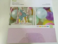 Cricut Glitter Cardstock 12" x 12" Pastel Sample 10-Sheets 5-Colors New