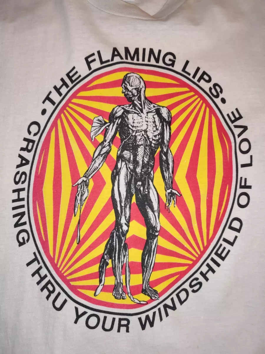 vintage 90s flaming lips L t-shirt crashing through your windshield of love rare