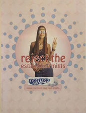 2001 Mentos Cool Chews PRINT AD Hippie Peace Sign - Reject Established Mints