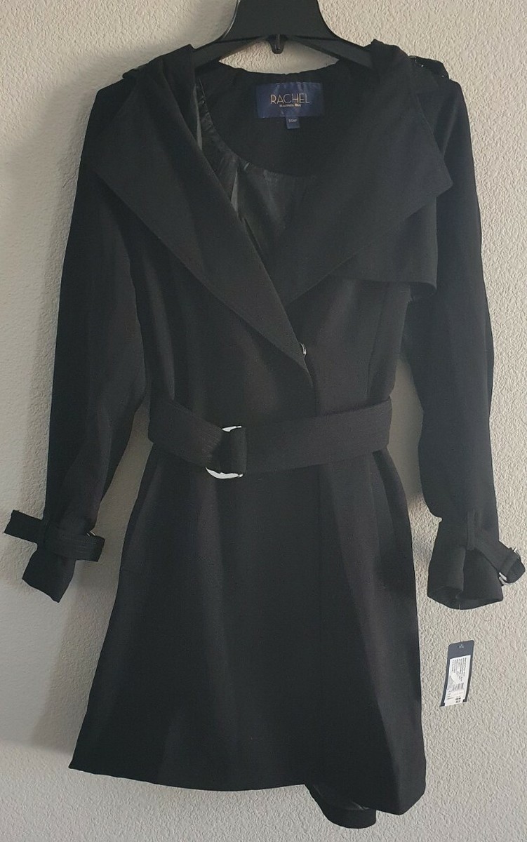 Rachel Roy S Black PEA Coat Jacket With Removable Hoodie