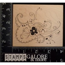 Inkadinkado Rubber Stamps 96295P FLOURISH SKETCHED SWIRLS FLOWERS 3116